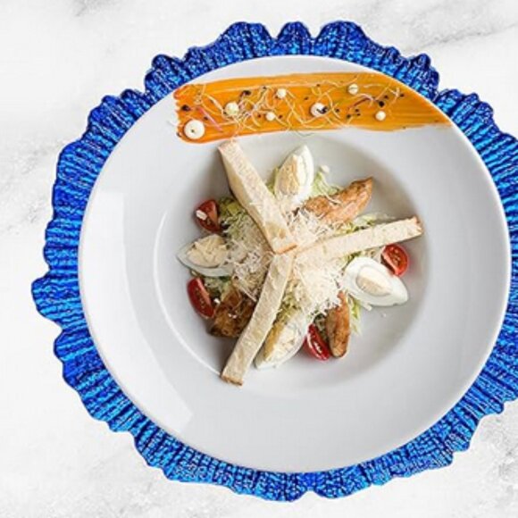 CHARGER PLATE: 13-Inch Heavy Quality Round Plastic-Reef Royal Bl… - Picture 7 of 8